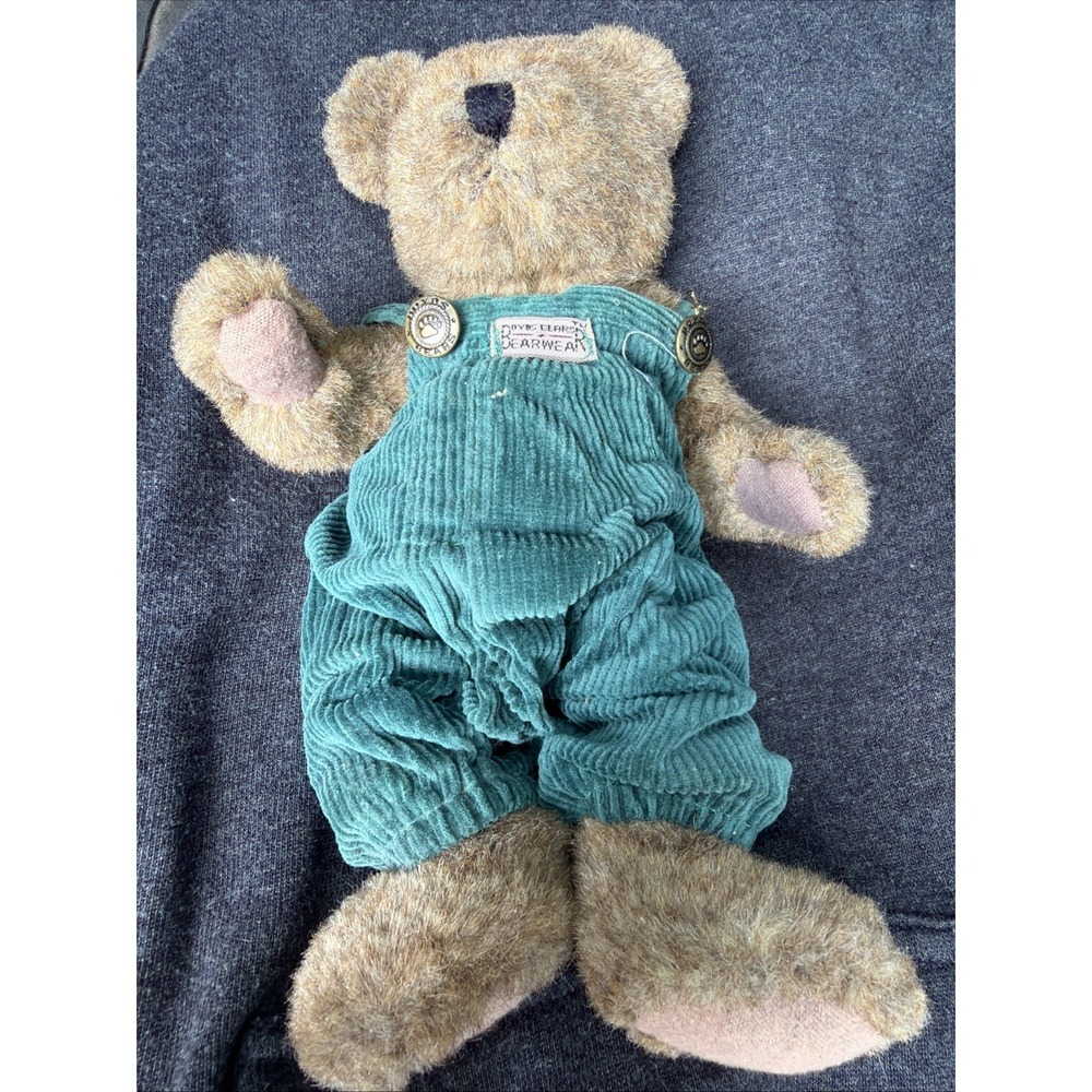 Boyds Collection Harrison Jointed Bear Vintage 1985 Green Coverall Plush 10in